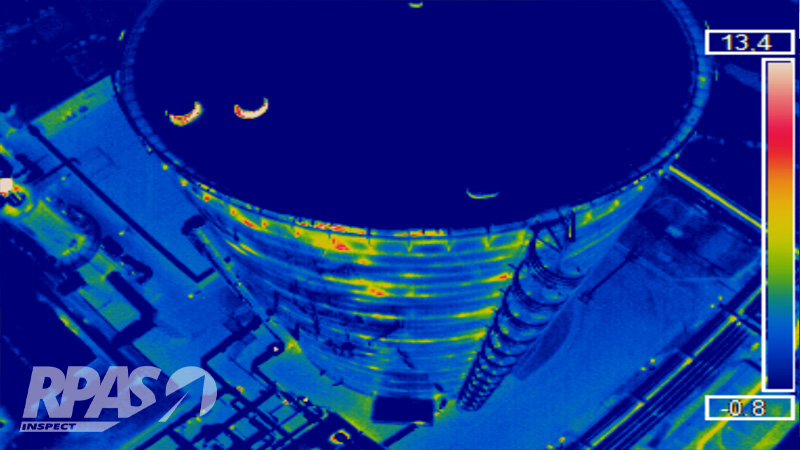 Inspekcja termowizyjna poszycia izolacji akumulatora ciepła w elektrowni - RPAS HUB - RPASinspect