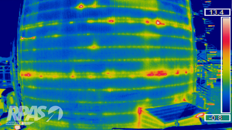 Inspekcja termowizyjna poszycia izolacji akumulatora ciepła w elektrowni - RPAS HUB - RPASinspect